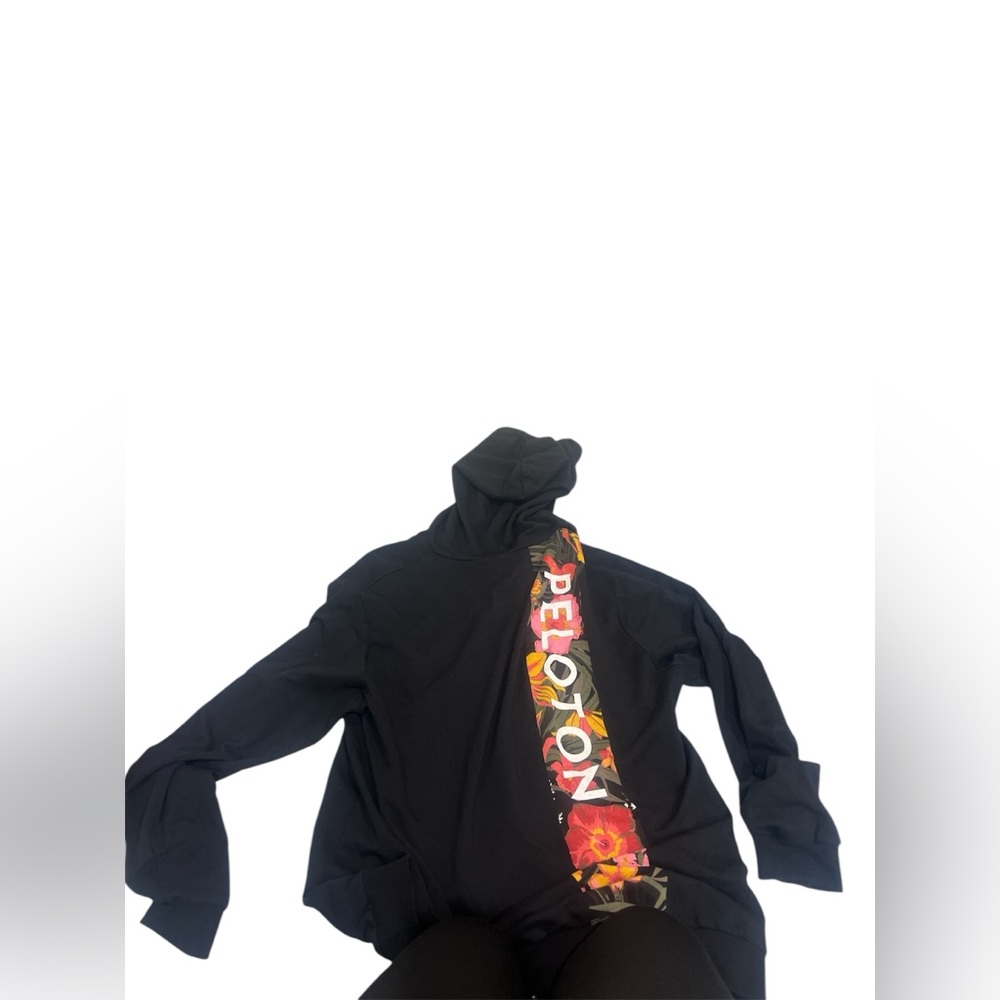 Peloton Women Flower Hoodie Size XL Pacific Asian Heritage month Black